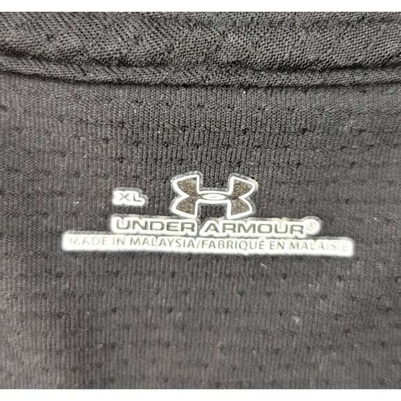 Under Armour Mens XL Striped Polo Shirt Black Red Performance Golf Apparel - Picture 6 of 9